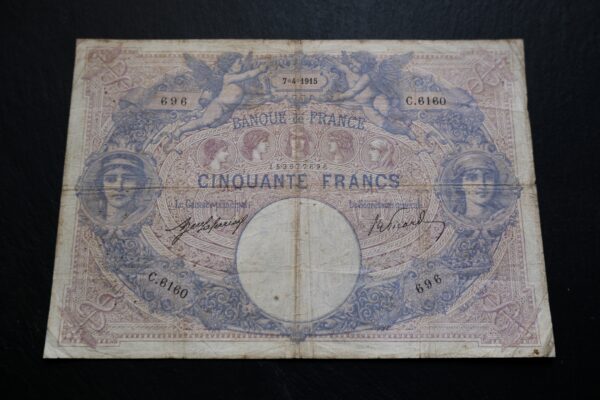 50 Francs 1915 World War 1 France