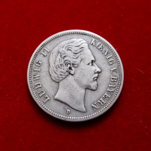 Alternative view of 5 mark 1875 Louis II Bavaria Germany