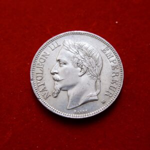 Alternative view of 5 francs 1868 BB Napoleon III France