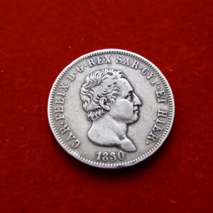 Alternative view of 5 lire 1830 Carlo Felice Piedmont-Sardinia Italy