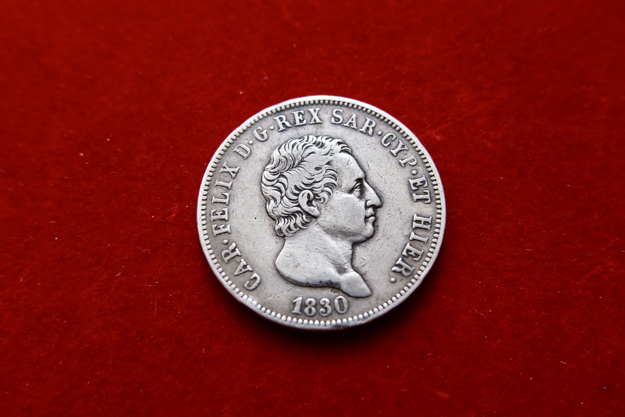 5 lire 1830 Carlo Felice Piedmont-Sardinia Italy - Image 2