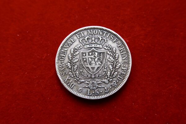 5 lire 1830 Carlo Felice Piedmont-Sardinia Italy