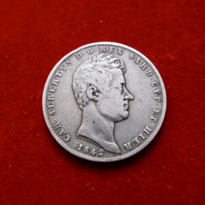 Alternative view of 5 Lire 1842 Carlo Alberto Piedmont-Sardinia Italy