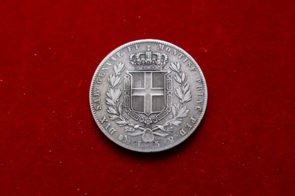5 Lire 1842 Carlo Alberto Piedmont-Sardinia Italy